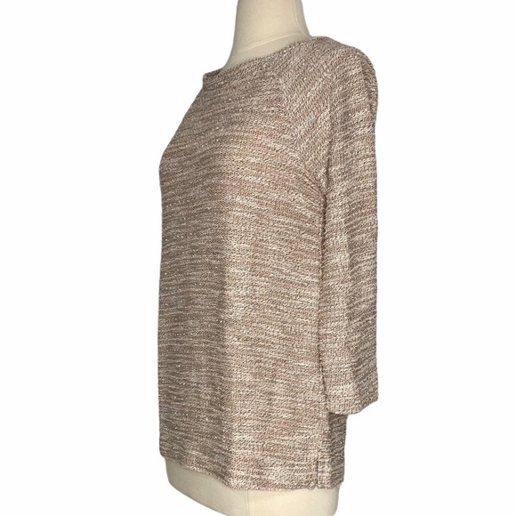 LOFT Pink Tan Eyelash Sweater - Picture 2 of 6